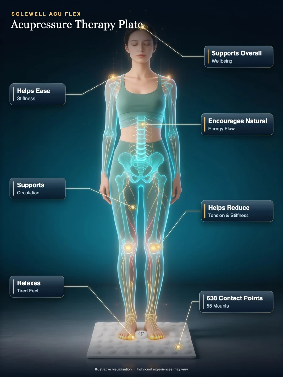 Acu Flex acupressure foot plate, product illustration