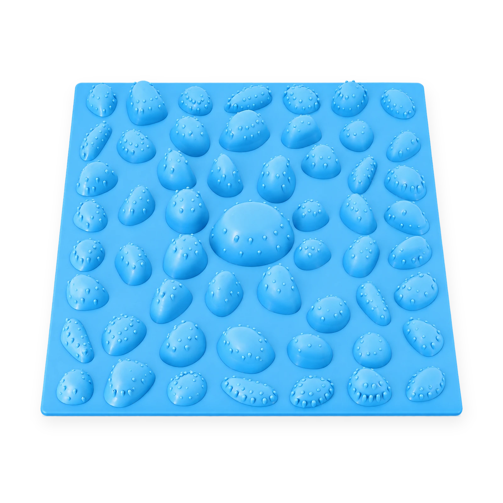 AirSeat seated acupressure plate, top view, blue