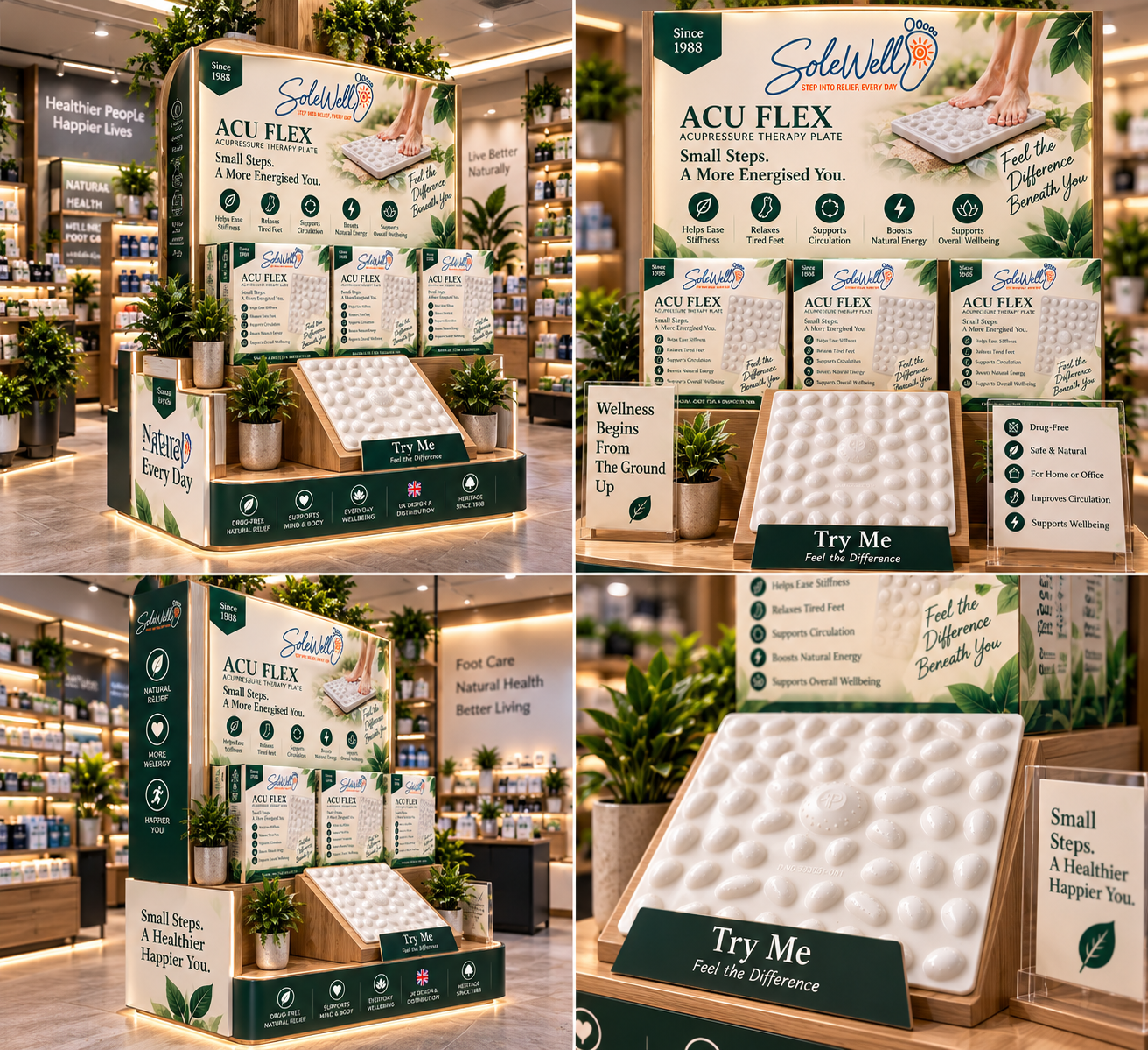Acu Flex · specialist retail counter — original design mock-up